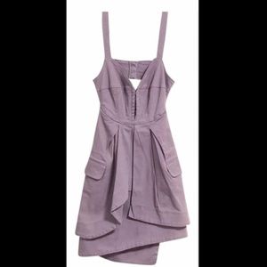 Preen By Thornton Bregazzi Purple Cut Out Tulip Casual Dress